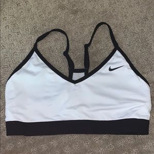 Medium White & Black Nike Sports Bra